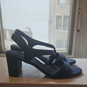 Anne Klein Blue Strappy Heels with Block Heel